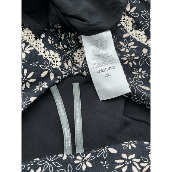 Anthropologie 'Collared' Black Floral Maxi Dress Size 0 - Picture 4 of 4